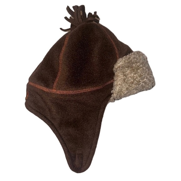 Baby GAP Brown Fleece Trapper Winter Hat Tan Sherpa Shearling Toddler M/L 4-5 yr - Picture 2 of 9